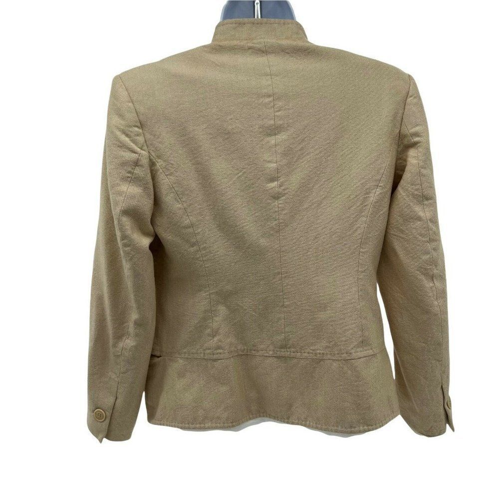 Luciano Barbera Wool Silk Cotton short button up jacket Tan/beige 42 ITALY - Picture 2 of 5